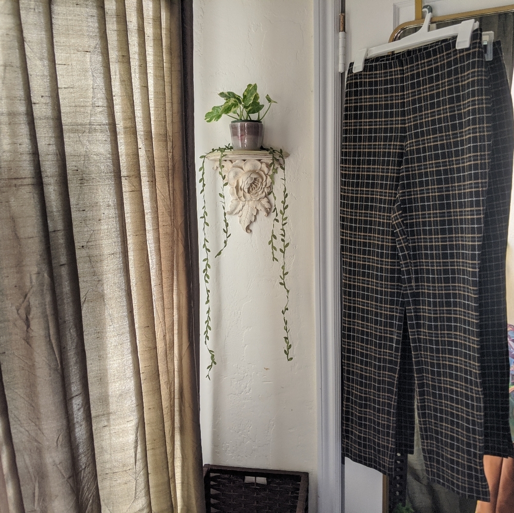 J Jill XS ponte striaght high mid plaid pants - Picture 2 of 7